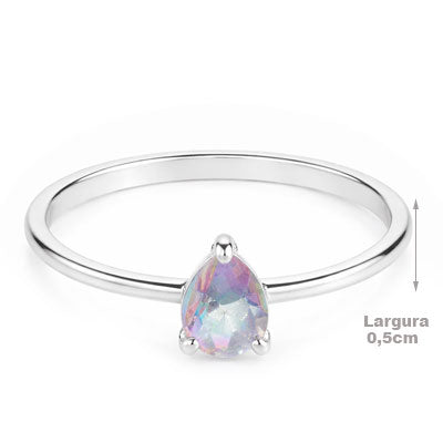 Anel de Prata com Cristal - 67681 - soprata