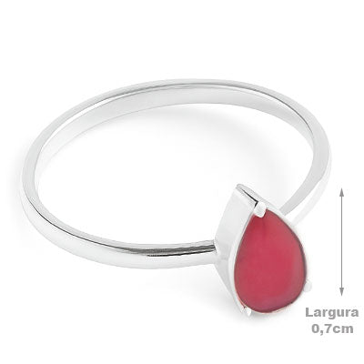 Anel de Prata com Rubi - 67687