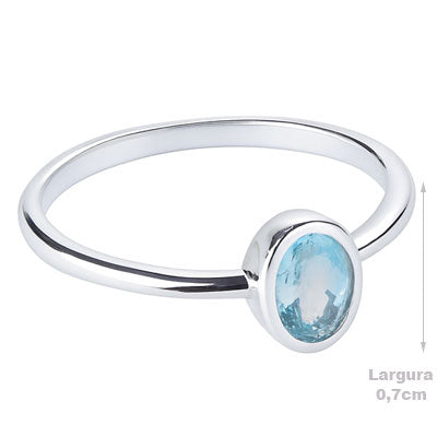 Anel de Prata com Topázio - 67690