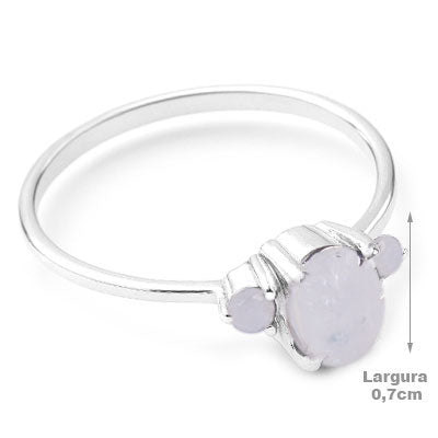 Anel de Prata com Pedra da Lua - 67693