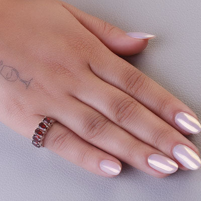 Anel de Prata com Granada - 67698