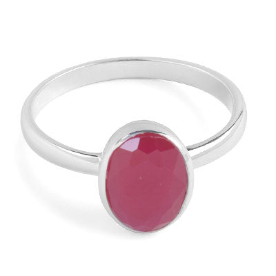 Anel de Prata com Rubi - 67701