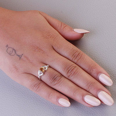 Anel de Prata com Citrino - 67707