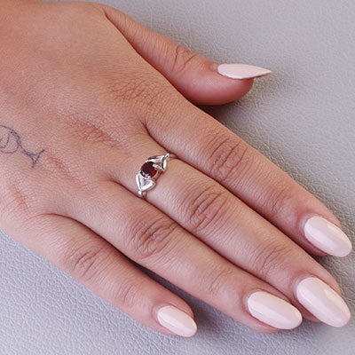 Anel de Prata com Granada - 67708