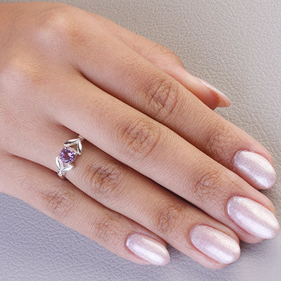 Anel de Prata com Ametista - 67709