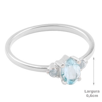 Anel de Prata com Topázio - 67711
