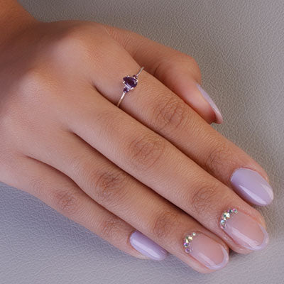 Anel de Prata com Ametista - 67714