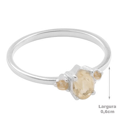 Anel de Prata com Citrino - 67715