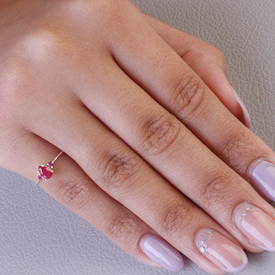 Anel de Prata com Rubi - 67719