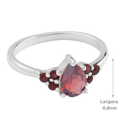Anel de Prata com Granada - 67723