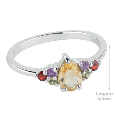 Anel de Prata com Pedras - 67728
