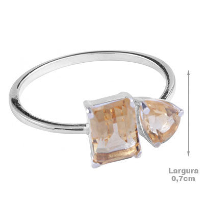 Anel de Prata com Citrino - 67732