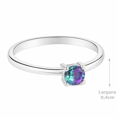 Anel de Prata com Cristal - 67733