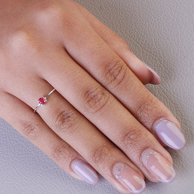 Anel de Prata com Rubi - 67739