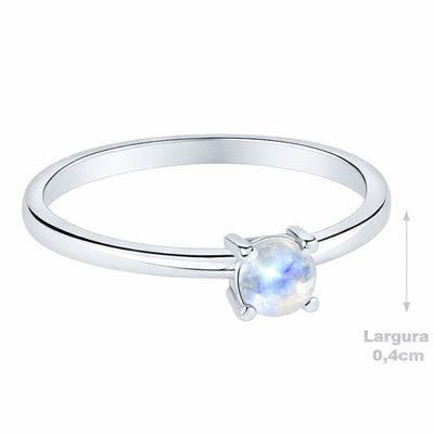 Anel de Prata com Pedra da Lua - 67741