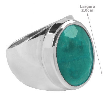 Anel de Prata com Esmeralda - 67743