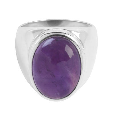 Anel de Prata com Ametista - 67744