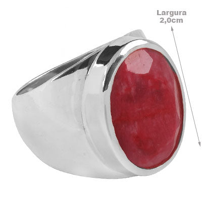 Anel de Prata com Rubi - 67746