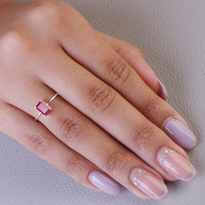 Anel de Prata com Rubi - 67750