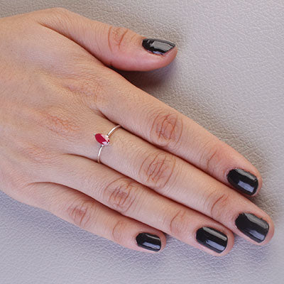 Anel de Prata com Rubi - 67755