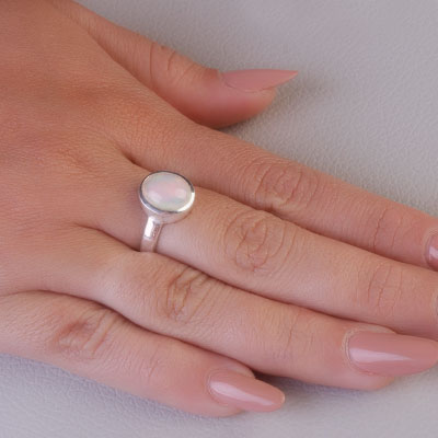 Anel de Prata com Opala - 67762