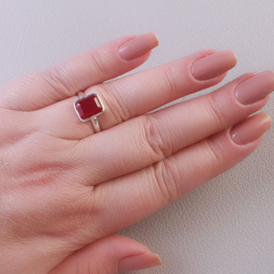 Anel de Prata com Rubi - 67764