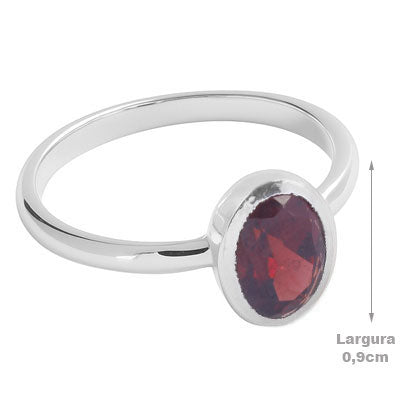 Anel de Prata com Granada - 67765