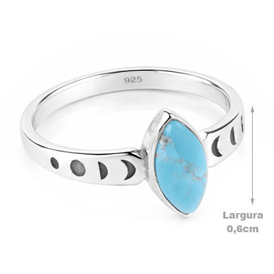 Anel de Prata com Turquesa - 67794