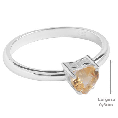 Anel de Prata com Citrino - 67806
