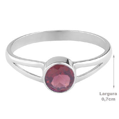 Anel de Prata com Granada - 67809