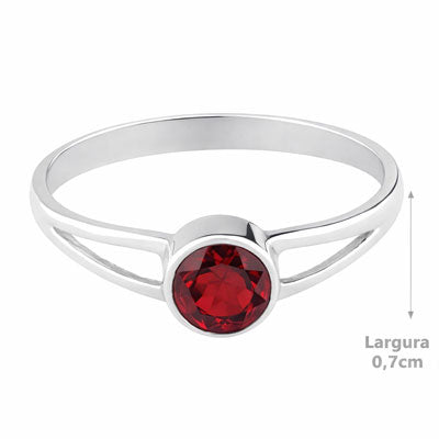 Anel de Prata com Granada - 67811