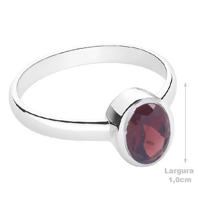 Anel de Prata com Granada - 67814