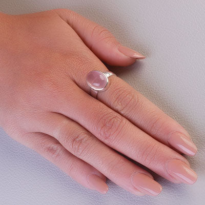 Anel de Prata com Quartzo Rosa - 67817 - soprata