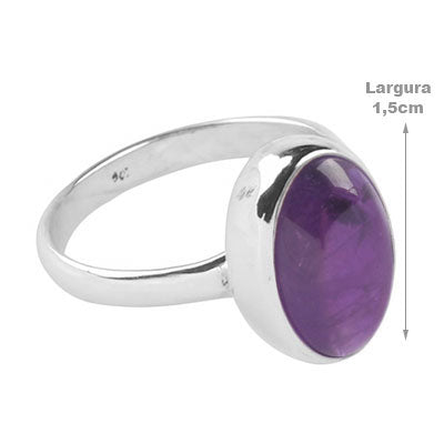Anel de Prata com Ametista - 67818