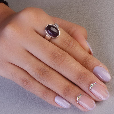 Anel de Prata com Ametista - 67818