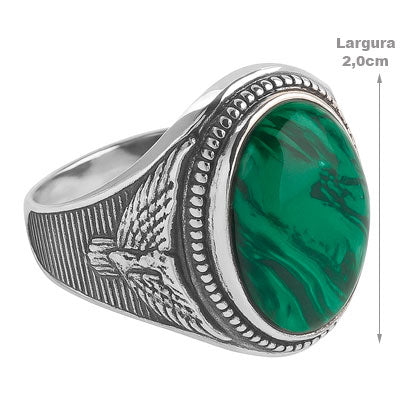 Anel de Prata com Malaquita - 67820