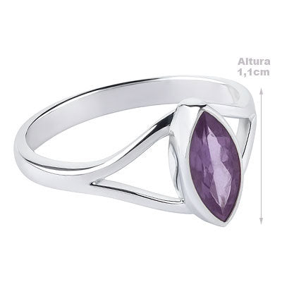 Anel de Prata com Ametista - 67824