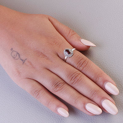 Anel de Prata com Granada - 67826