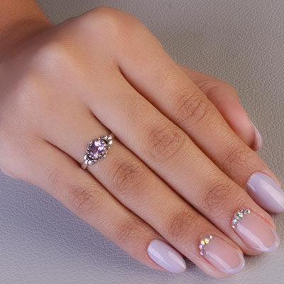 Anel de Prata com Ametista - 67831