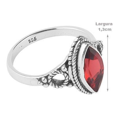 Anel de Prata com Granada - 67836