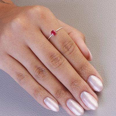 Anel de Prata com Rubi - 67845