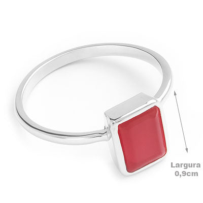 Anel de Prata com Rubi - 67852