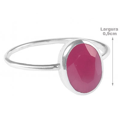 Anel de Prata com Rubi - 67854