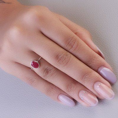 Anel de Prata com Rubi - 67854