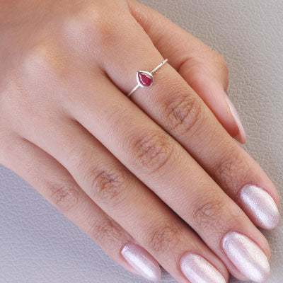 Anel de Prata com Rubi - 67858