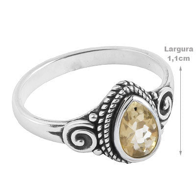 Anel de Prata com Citrino - 67866