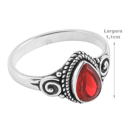 Anel de Prata com Granada - 67867