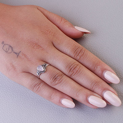 Anel de Prata com Quartzo Rosa - 67868