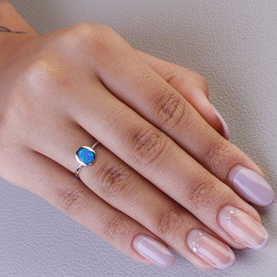 Anel de Prata com Opala - 67870