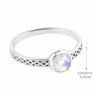 Anel de Prata com Pedra da Lua - 67971